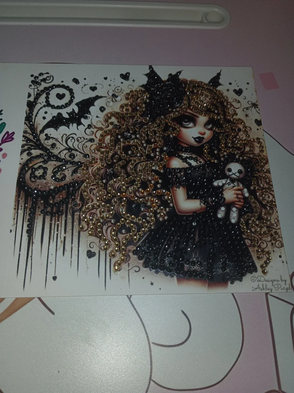 Gothic Girl Diamond Painting Greeting Card Handmade